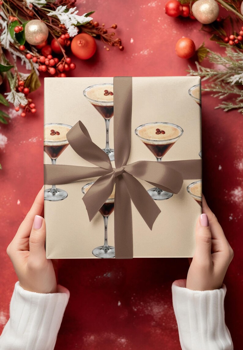 Espresso Martini Wrapping Paper, Espresso Martini Gift Wrap, Espresso ...