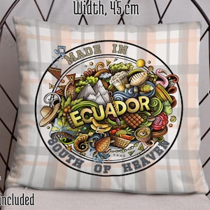 Ecuador funda de almohada|Cojín ecuatoriano|Regalo cumpleaños|Recuerdo Ecuador|Almohada cultural|Bandera latina|Orgullo Ecuador|Amor al país