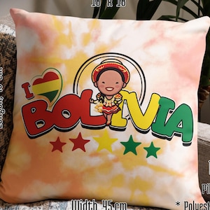 Funda de almohada Bolivia|Regalo cumpleaños|Recuerdo boliviano|Bandera boliviana|Cojín latino|Decoración patriótica|Accesorio cultural