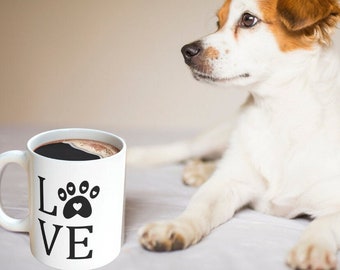 Dog lover's, Ceramic Mug, 11oz, Coffee cup, Mom dog, dog lover gift, Coffee mug, Print Paw dog, Best gifts for dog lover's,