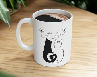 Kitty Cat Lover's, Ceramic Coffee Mug, Cat Mom Coffee Mug, Cat Lady Gift, Cat Mug Gift, Mug, 11oz, Cat Lady Mug, 11 oz coffee mug