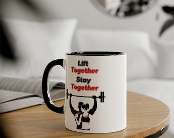 Gym Mugs, 11oz, Lift Together Stay Together, Couple gym Gift, Coffee mug for gym lover, Best coffee mug for fitness Couple, Lovers Gifts