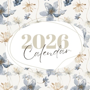 2026 Floral Watercolor Calendar: Printable Monthly Planner (A4/Letter, Monday/Sunday Start)