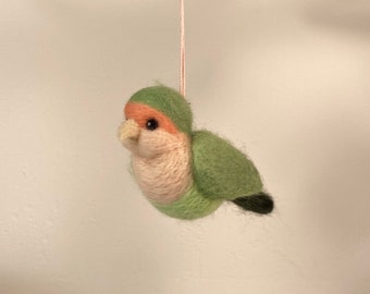 Needle Felted Love Bird Ornament