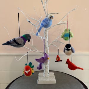 Custom needle felted bird ornament