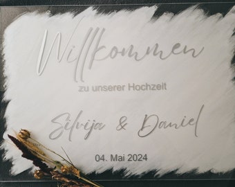 Willkommensschild Hochzeit