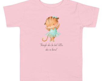 Shakespeare Toddler Tee—“Though She Be but Little” Literary Shirt—Bookish Kid Gift, Midsummer Night's, She Is Fierce, Classic Literature