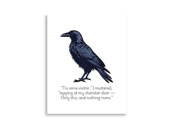 Edgar Allan Poe Poster The Raven – Gothic Literary Art Print – Wall Decor for Book Lovers