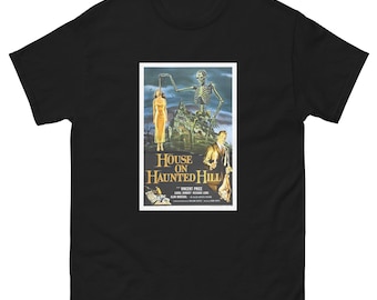 Camiseta com pôster do filme A Casa da Colina Assombrada - Camiseta clássica de terror com Vincent Price