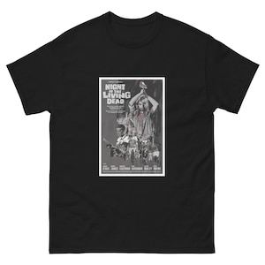 Night of the Living Dead Tee Shirt Movie Poster Classic Horror Movie Fan Halloween T-shirt