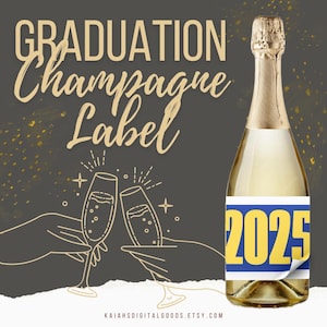 Graduation Champagne Labels | 3.5x5”, Grad Party Custom Wine Label, Sorority Grad Wine, Nursing School Grad Gift, Personalized School Colors