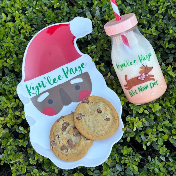 Customized Christmas Cookie Tray & Milk Set