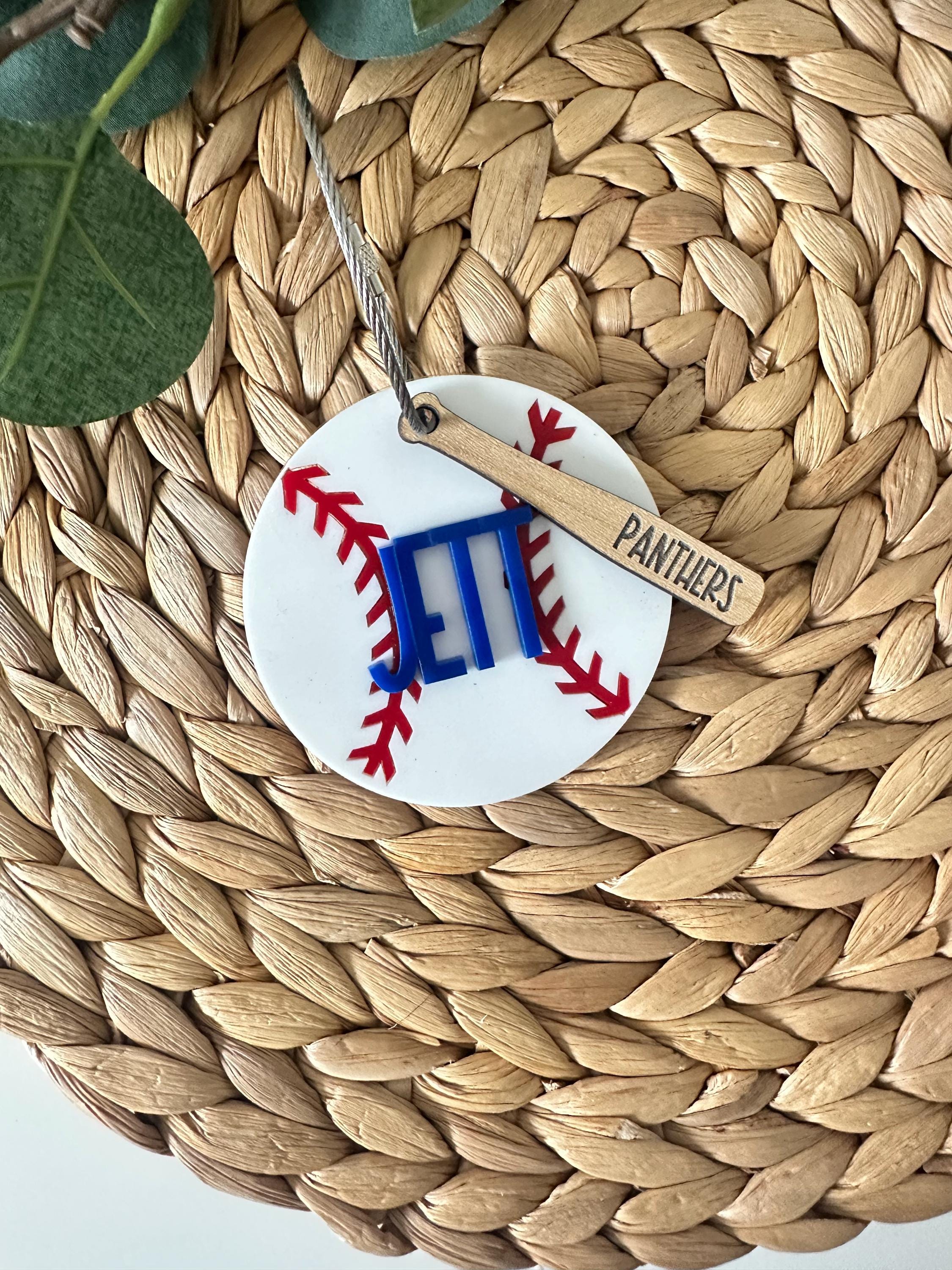 Personalized Baseball Name Tag, Custom Acrylic Baseball Tag, Bag Tag ...