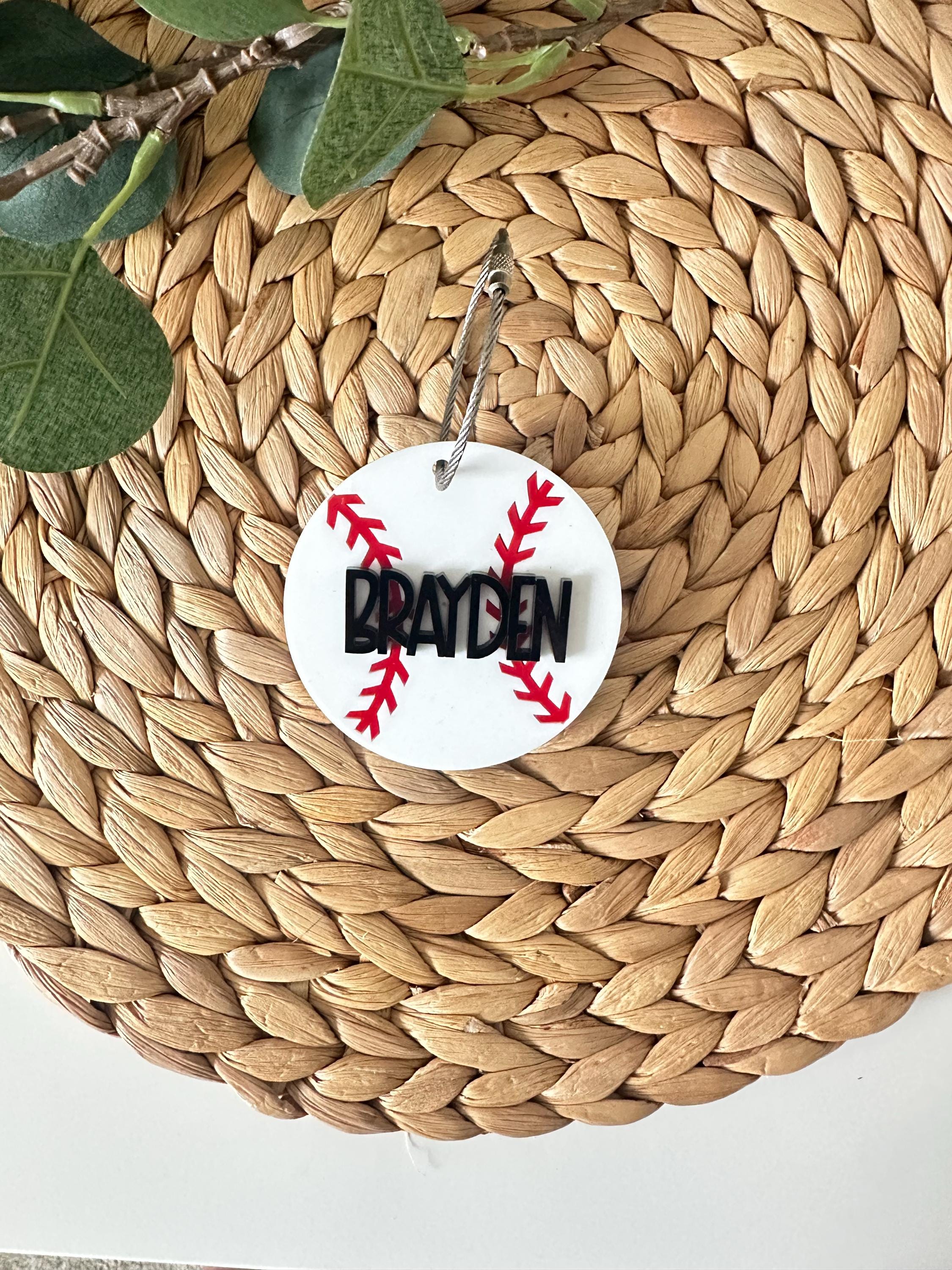 Personalized Baseball Name Tag, Custom Acrylic Baseball Tag, Bag Tag ...