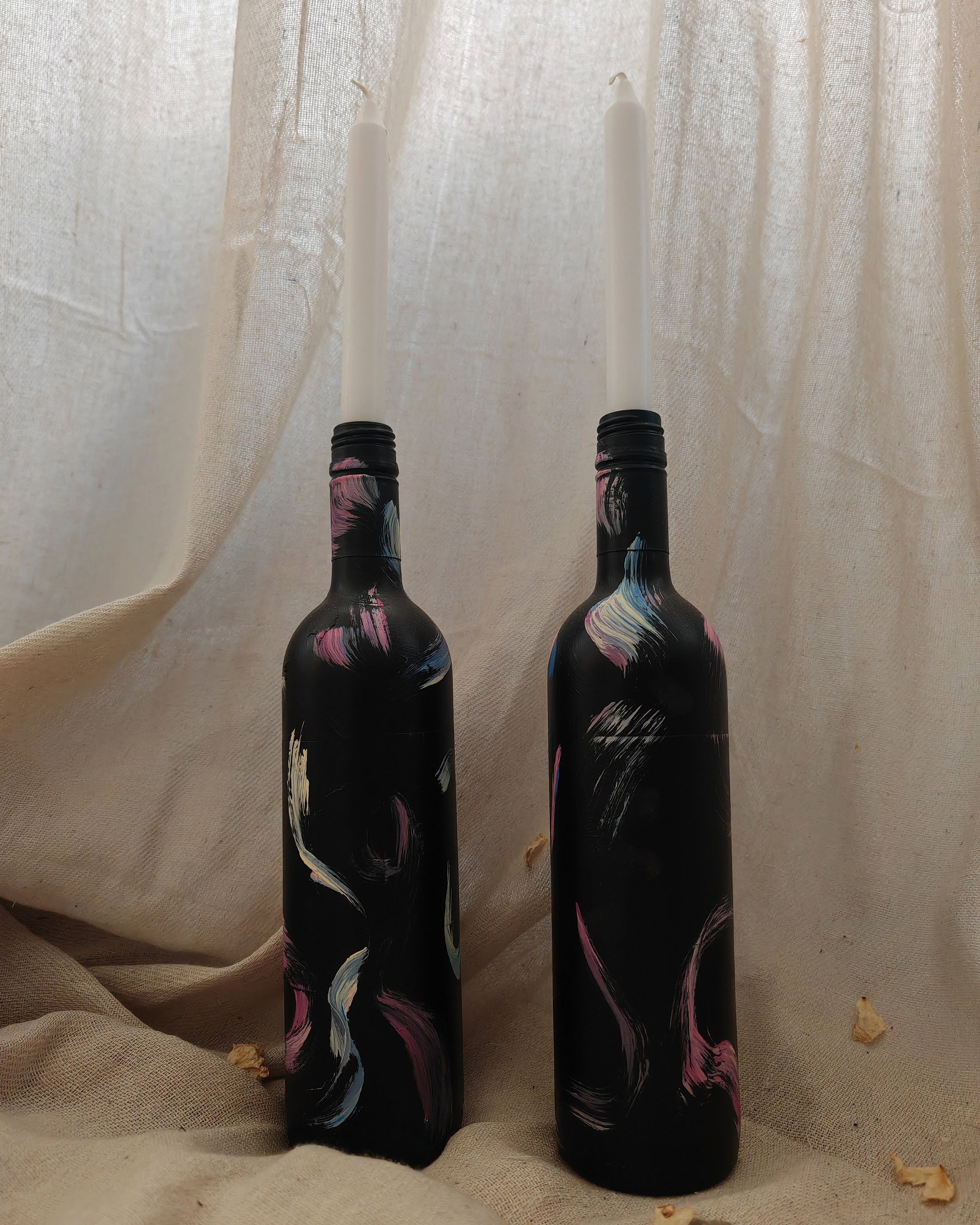 Wine Bottle Tea Light Candle Cover Set