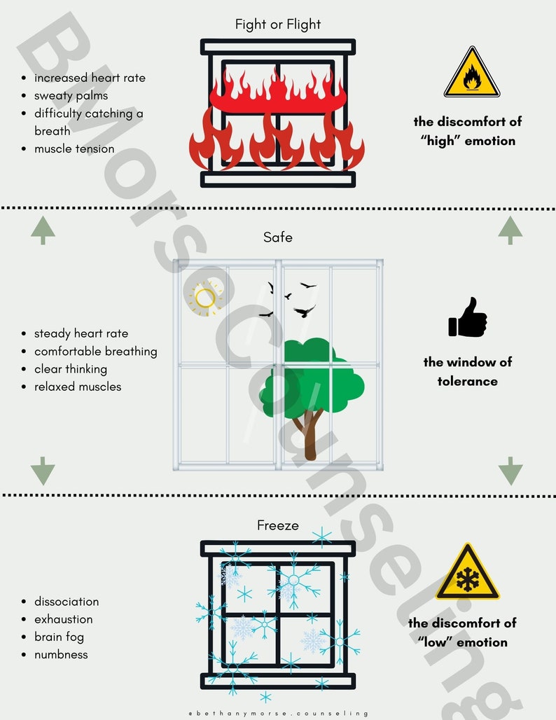 Window of Tolerance Diagram 1 Page PDF Digital Download, Therapy ...