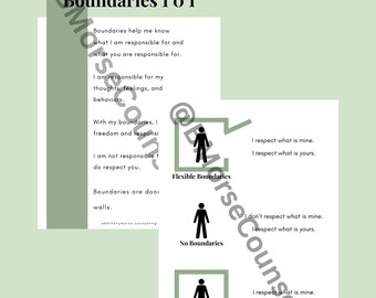 Boundaries Bundle [2 Page PDF Digital Download, Therapy Resource/Printable]