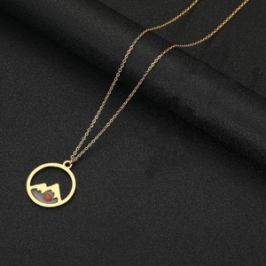 Gold Mustard Seed Faith Mountain Necklace