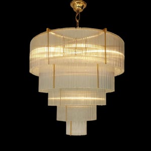 Large Vintage Murano tubes glass chandelier