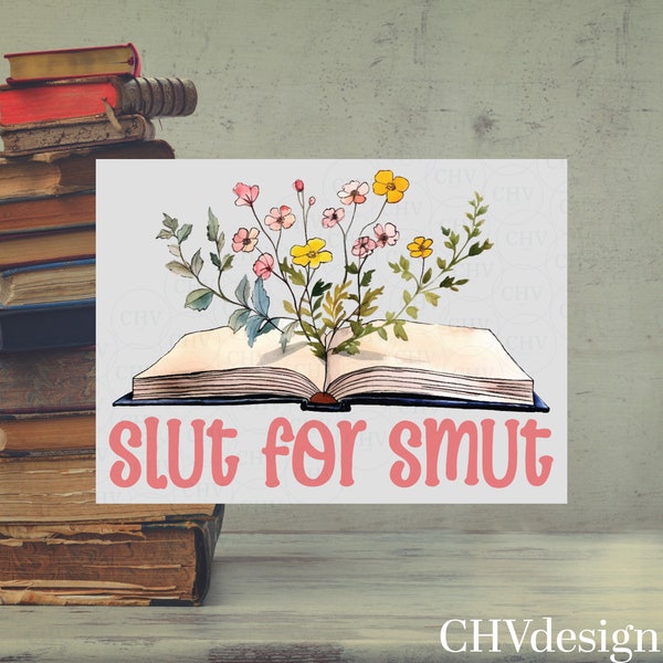 Slut for Smut Sticker - Funny Booktok Kindle Laptop Premium Vinyl Sticker