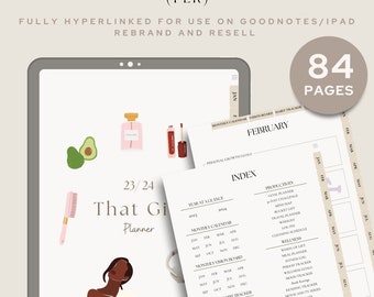 THAT GIRL Undated Digital Planner | Daily, Weekly, Monthly Goodnotes iPad Planner, Self Care Planner, ADHD Friendly Planner, Meal Planner