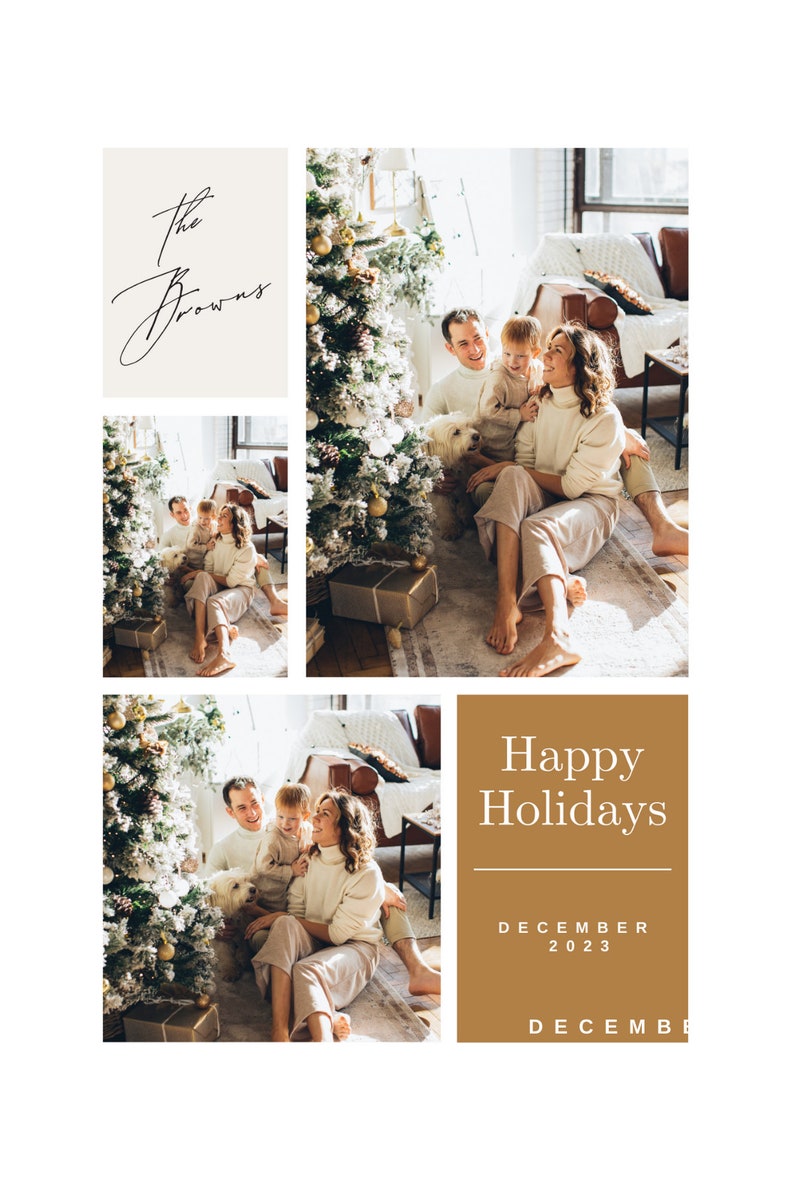 EDITABLE and Printable Christmas Cards, 2023, Colorful Family Christmas