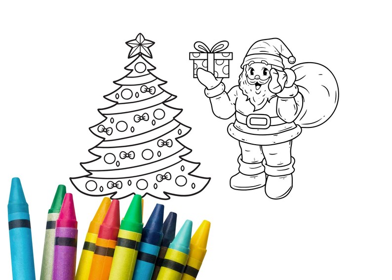 Printable Christmas Coloring Page Etsy