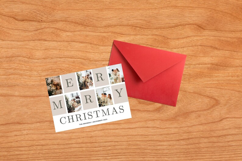 EDITABLE and Printable Christmas Cards, 2023, Colorful Family Christmas