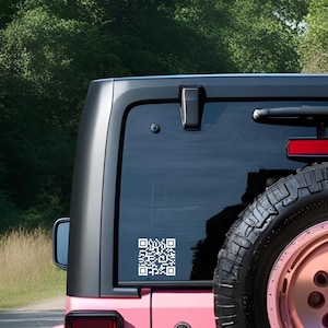 Custom QR Code Vinyl Decal | Scan to Link Sticker | Small Business Marketing | Car Window, Table Display, Phone Case, Water Bottle Decal