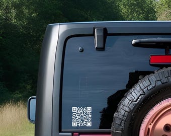 Custom QR Code Vinyl Decal | Scan to Link Sticker | Small Business Marketing | Car Window, Table Display, Phone Case, Water Bottle Decal
