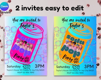 Saja Boys Invitation template, Soda Pop Invitation, KPOP Hunters Invite, Saja Boys party theme, Soda Pop Party, Huntrix invitation