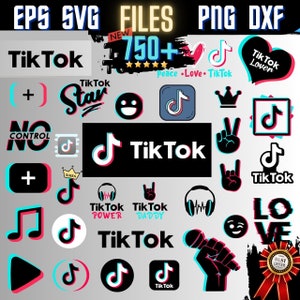 TikTok Svg Bundle, Tiktok Digital Design - Transparent PNG File and Vector Files SVG for Cricut Download, TikTok clipart, social media icons