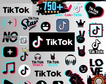 TikTok Svg Bundle, Tiktok Digital Design - Transparent PNG File and Vector Files SVG for Cricut Download, TikTok clipart, social media icons