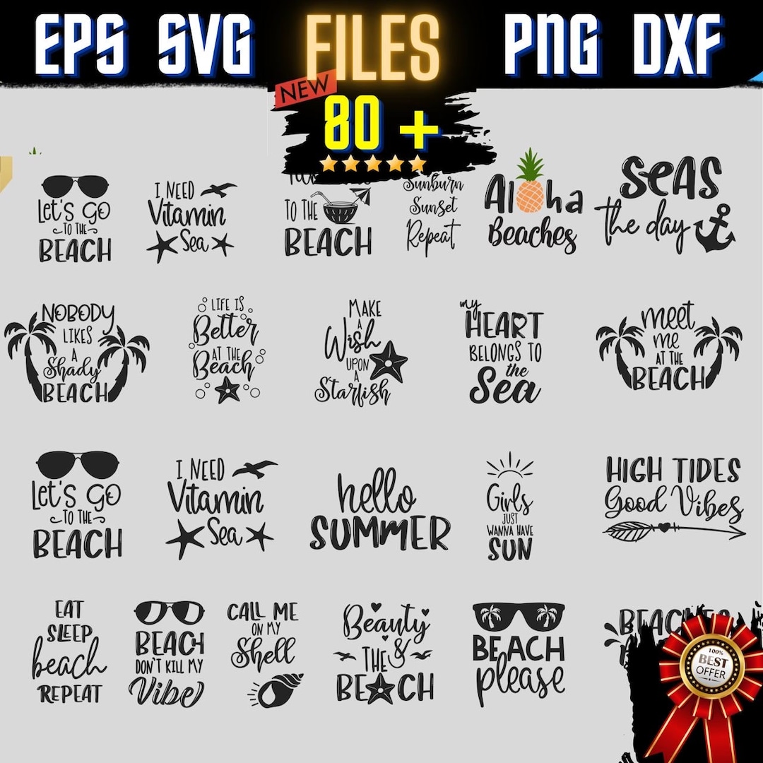 Summer Beach Bundle SVG, Funny Beach Quotes Svg, Salty Svg Png Dxf ...