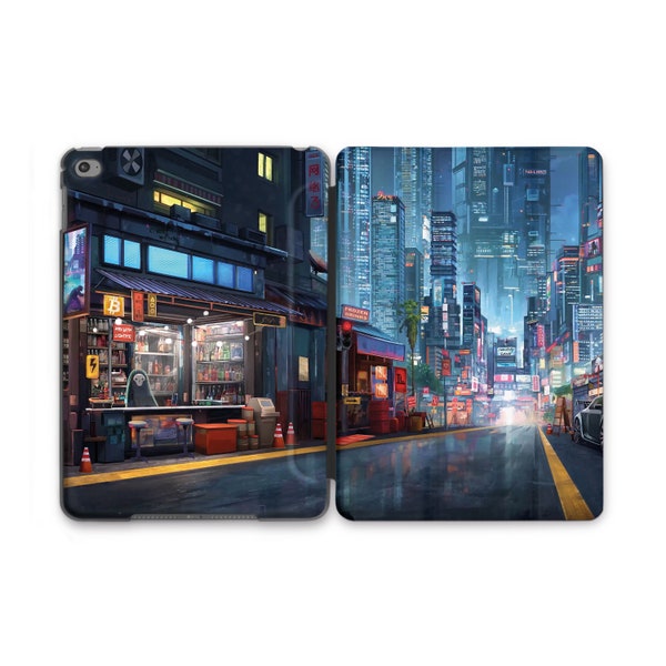 Japanese Anime Cyberpunk Night City iPad 11 Case New iPad Case iPad Pro 12.9 Case iPad 10.5 Case iPad Air 4 Case iPad 2020 Case Cover