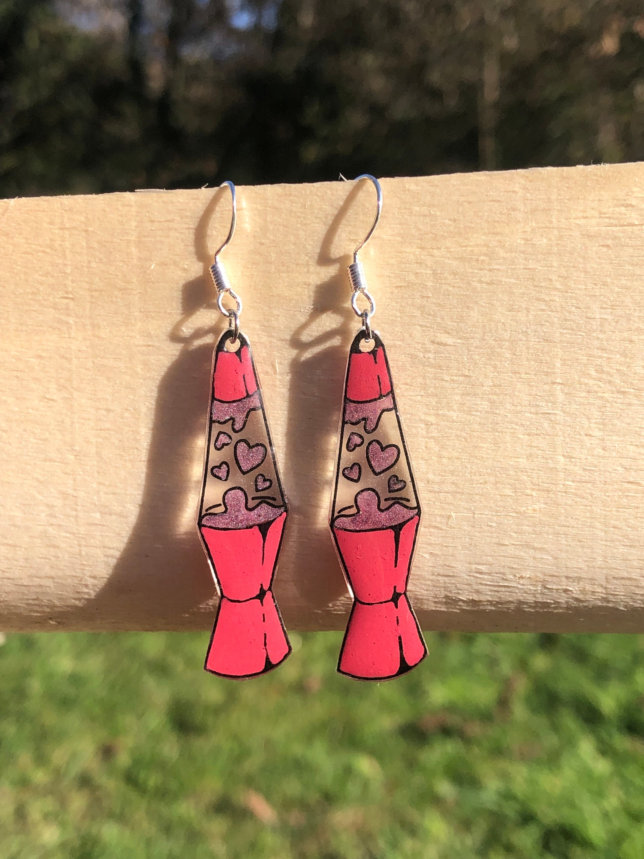 Boucles D'oreilles Pendantes Champignon - Plastique Léger - Design Créatif - Cadeau Femme Tendance