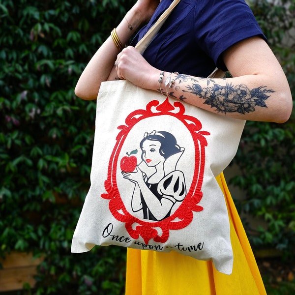 Tote bag Blanche-Neige/ Disney/ Princess Disney/ Sac en coton illustré/ Cadeau pour les fans de Disney