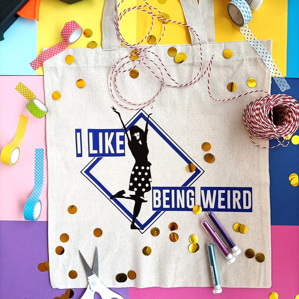 Tote bag/ New girl/ Jessica Day/ Sac en coton illustré/ Cadeau pour millennials