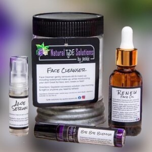TyDĒ Skincare System: Natural Face Cleanser, Renew Face Oil, Aloe Serum