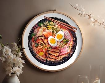 Cross Stitch PDF Pattern "Ramen Delights" - Supersize Japan Cross Stitch Chart Instant Download Pdf Pattern Keeper + Cross Stitch Saga