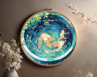 Counted Cross Stitch PDF Pattern "A Geisha's Blissful Onsen Retreat" Supersize Japan Cross Stitch Chart Instant Download Pdf Pattern Keeper