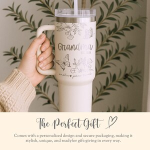 Grandma Engraved Tumbler With Straw