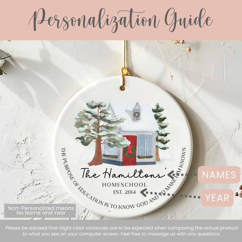 Our First Year Home Schooling Ornament Homeschooler Ornament Homeschooling Gift Christmas Homeschool For Homeschooler Homeschool Keepsake image 3