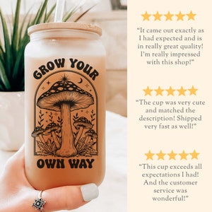 Cute Mushroom Iced Coffee Cup 
Mushroom Groovy Cup