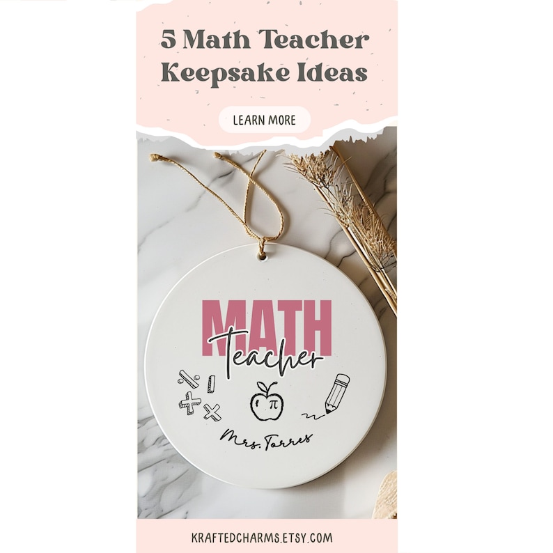 Personalized Math Teacher Ornament Gift for Math Teacher Keepsake ...