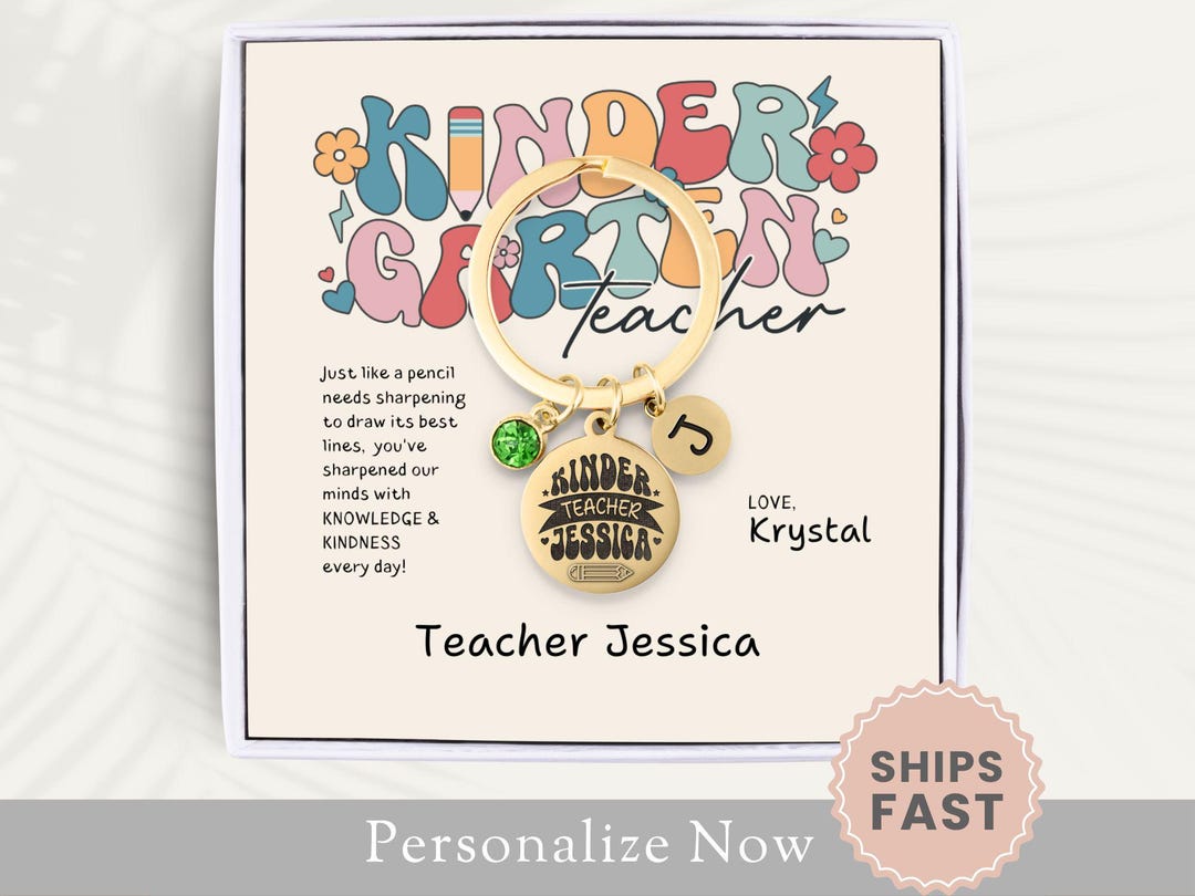 Personalized Kindergarten Teacher Key Chain Gift for Kindergarten ...