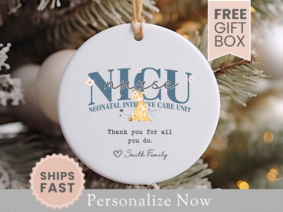 Personalized NICU Nurse Ornament Gift For NICU Nurse Keepsake Christmas Gift Neonatal ICU Nurse Ornament nicu Nurse Christmas Ornament Name