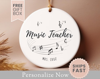 Personalized Music Teacher Ornament Gift For Music Teacher Christmas Ornament Piano Teacher Appreciation Day Gift Music Teacher Keepsake
