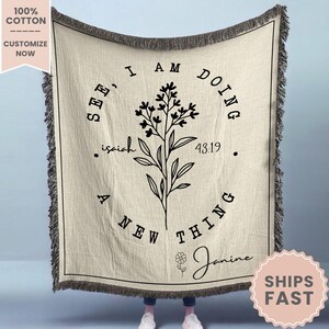 Personalized Bible Verse Woven Blanket Gift For Christian Tapestry Baptism Gift Scripture Throw Blanket For Christian Prayer Blanket Gift
