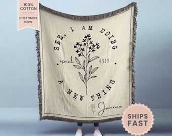 Personalized Bible Verse Woven Blanket Gift For Christian Tapestry Baptism Gift Scripture Throw Blanket For Christian Prayer Blanket Gift